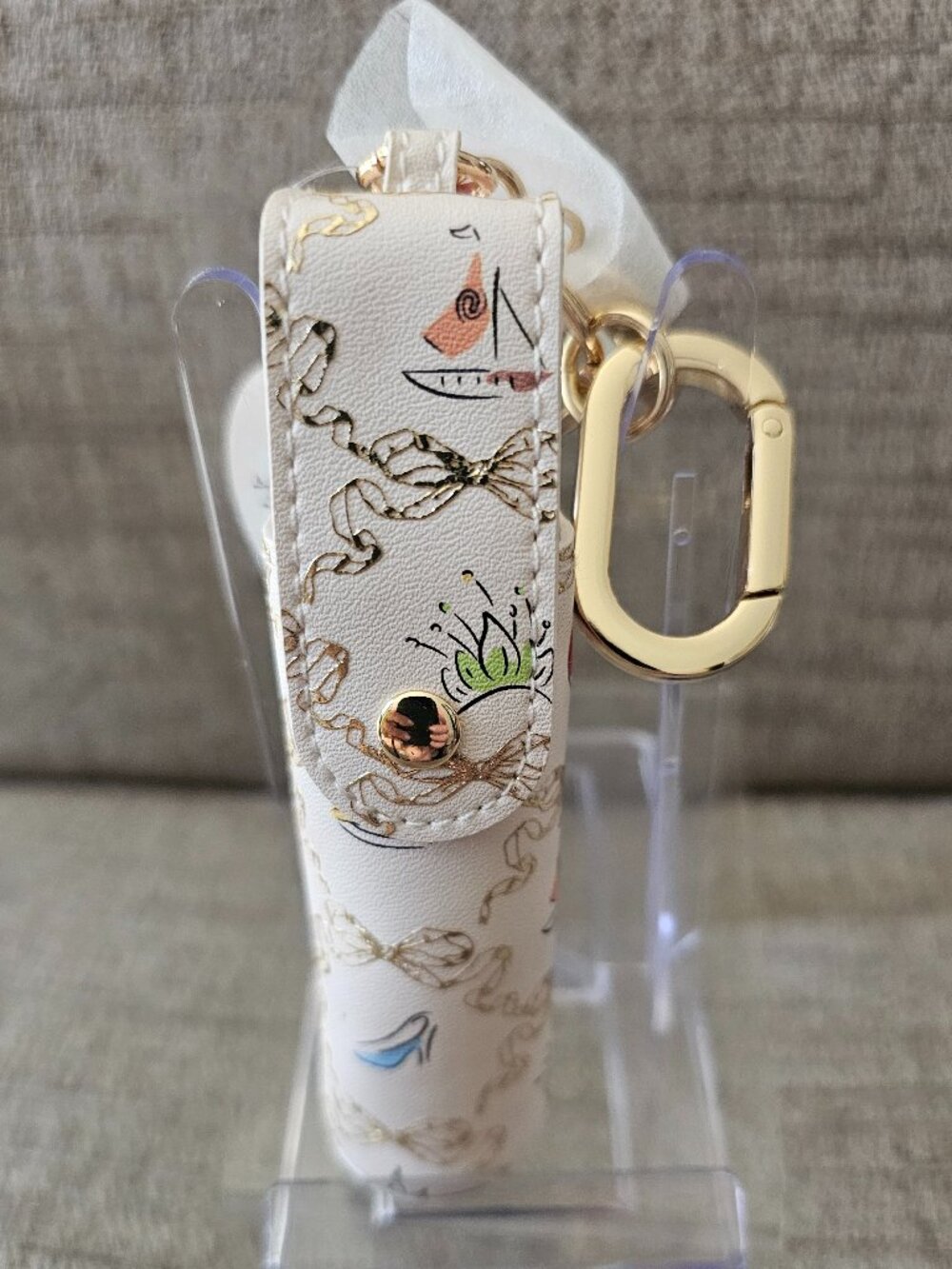 👑 Disney Princess Collection Faux Leather Lipstick Holder Keychain NWT
